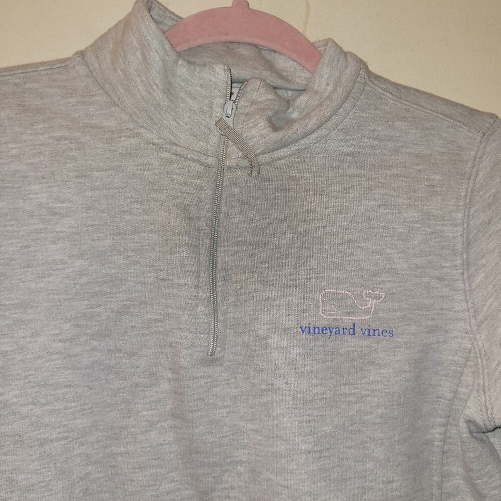 Vineyard Vines Womens 1/4 Zip Pullover Sweatshirt Gray/Pink Size XS - Picture 10 of 10